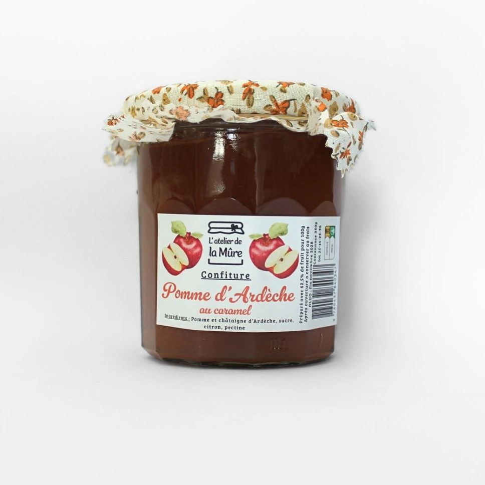 Confiture Extra Pomme d'Ardèche au caramel - 350 g