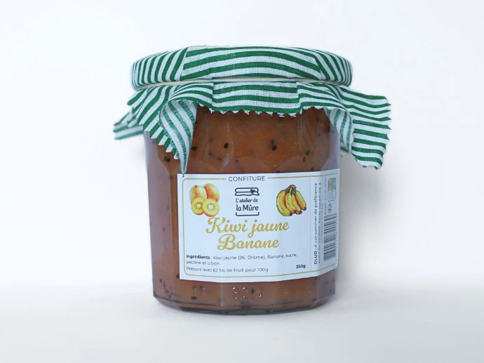 Confiture Extra 350g - Kiwi Jaune d'Ardèche à la banane