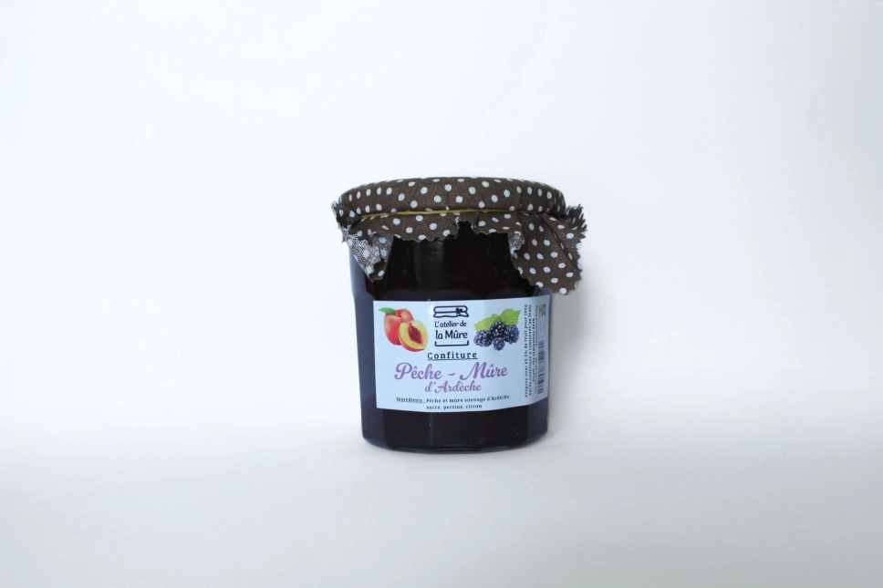 Confiture Extra Pêche et Mûre sauvage d'Ardèche - 350 g