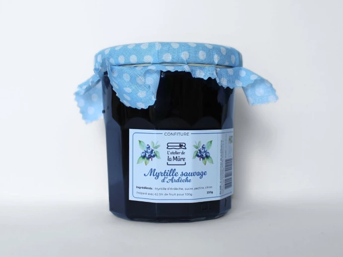 [54] Confiture Extra 350g - Myrtille Sauvage d'Ardèche