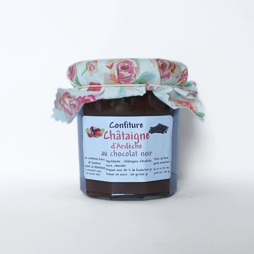 Confiture Extra Châtaigne d'Ardèche au Chocolat Noir - 200 g