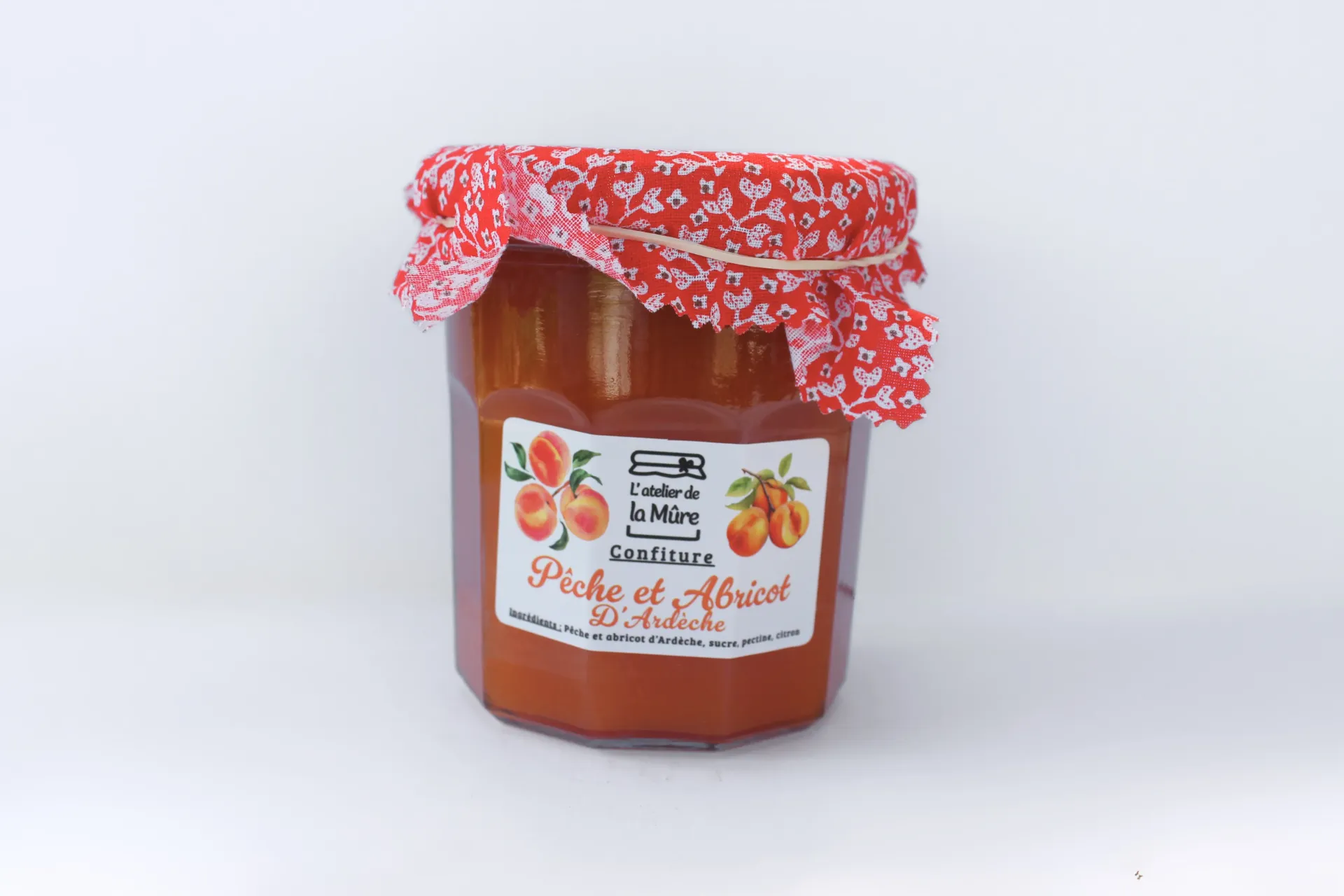 Confiture Extra Pêche et Abricot d'Ardèche - 200 g