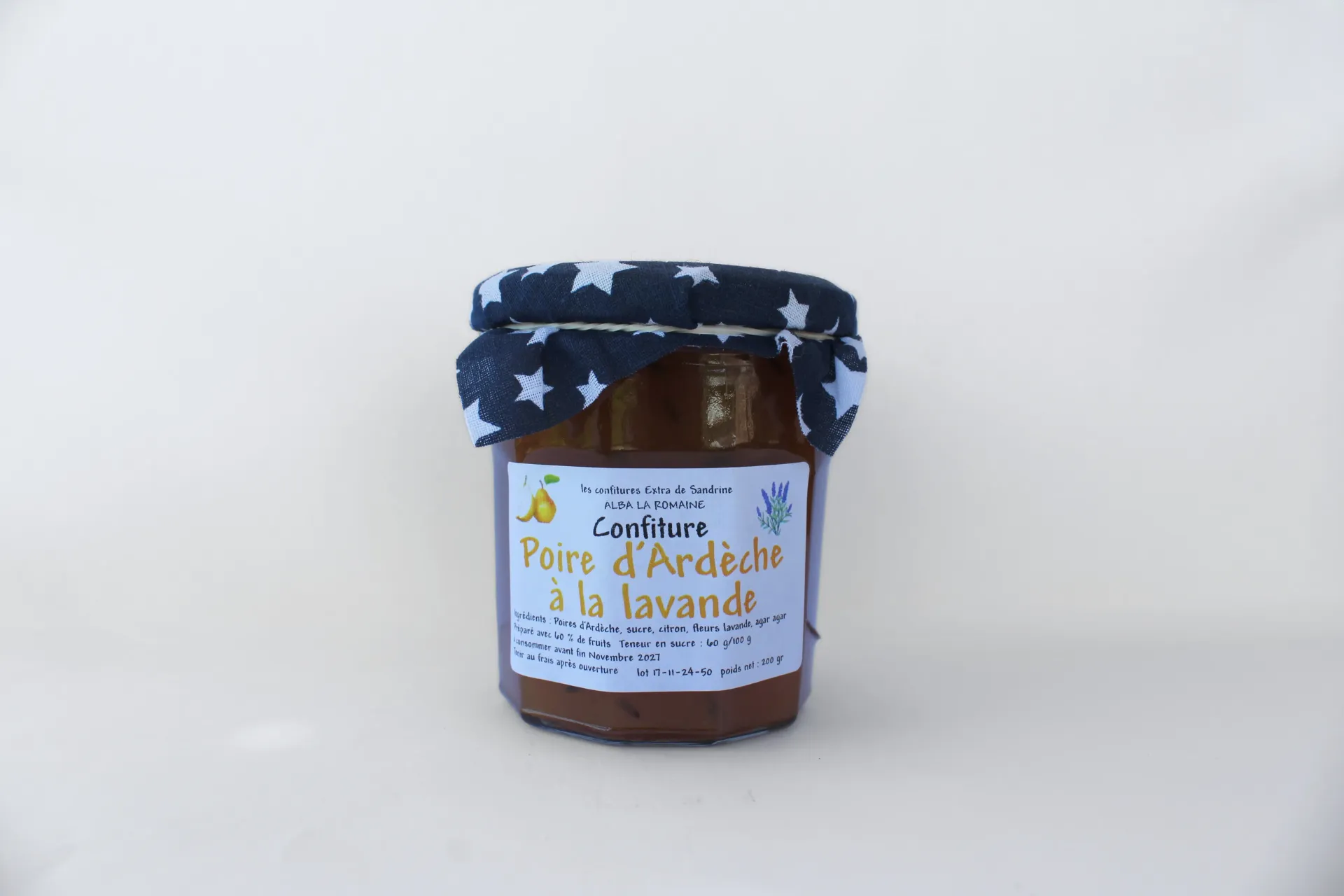 [65] Confiture Extra Poire et Lavande d'Ardèche - 200 g
