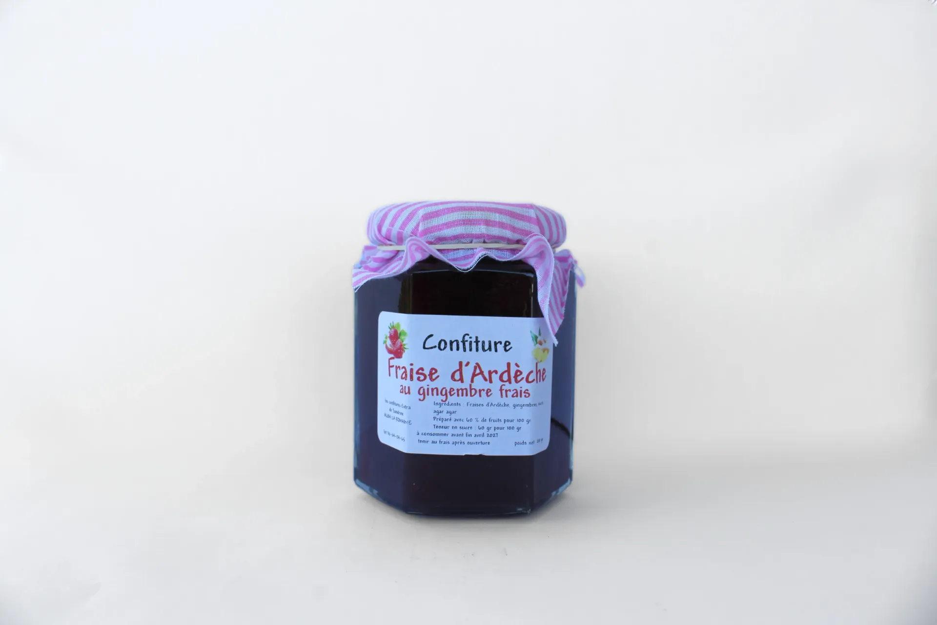 Confiture Extra Fraise d'Ardèche au Gingembre - 200 g