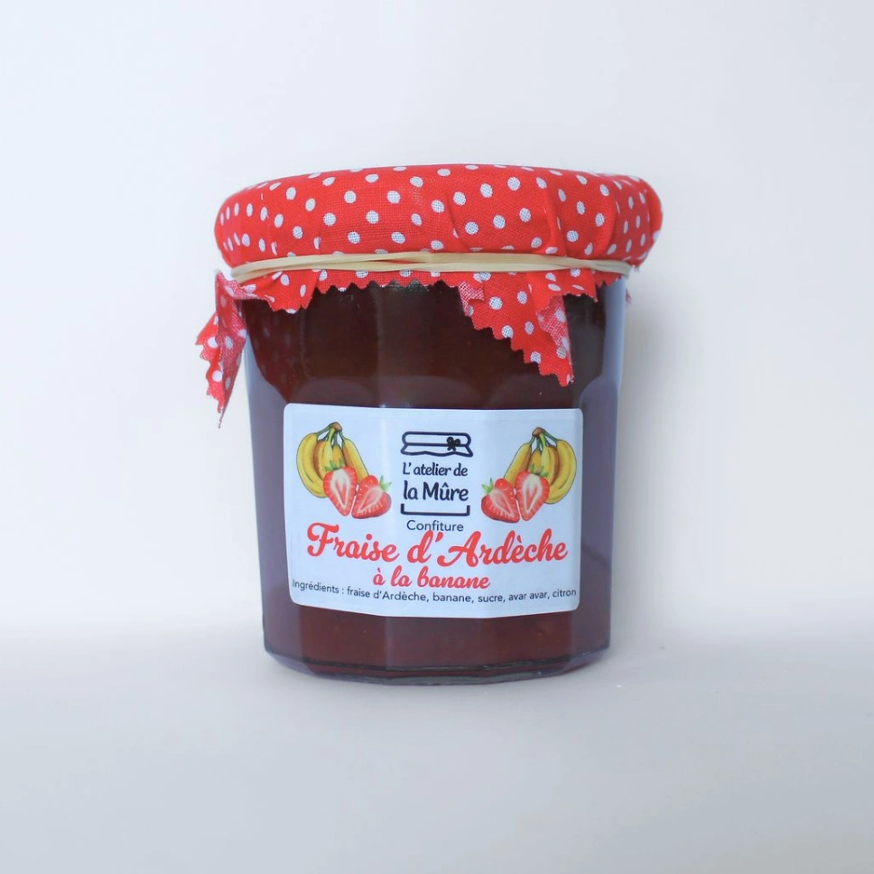 [73] Confiture Extra Fraise d'Ardèche à la banane - 350 g