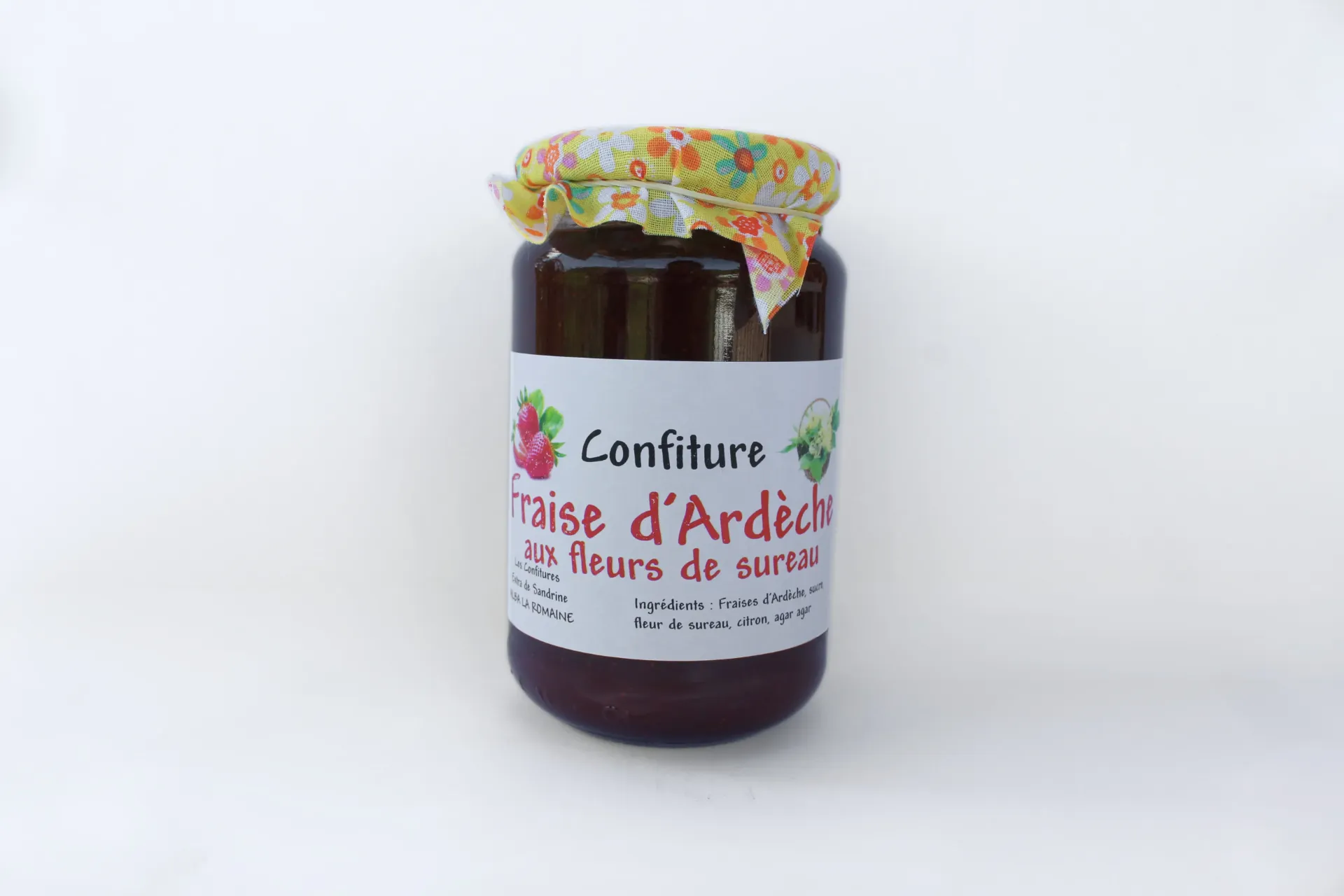 Confiture Extra Fraise et Fleur de Sureau d'Ardèche - 350 g