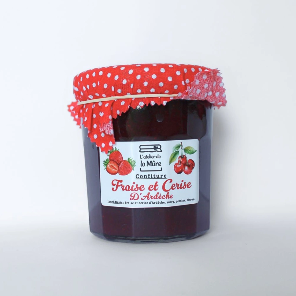[76] Confiture Extra Fraise et Cerise d'Ardèche - 350 g