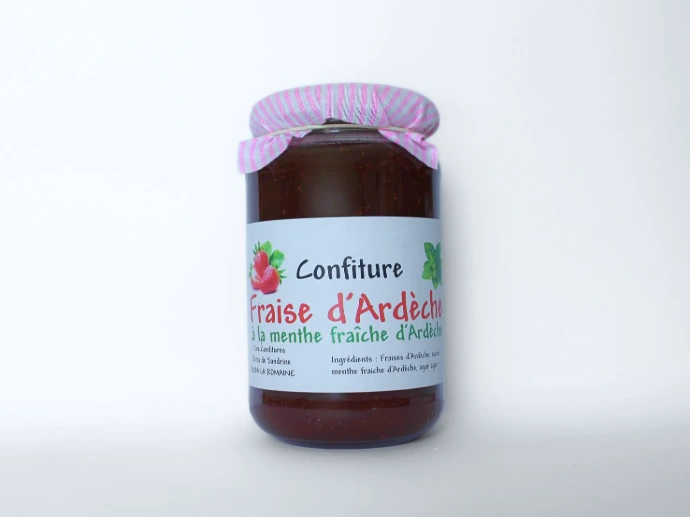[82] Confiture Extra 350g - Fraise et Menthe d'Ardèche