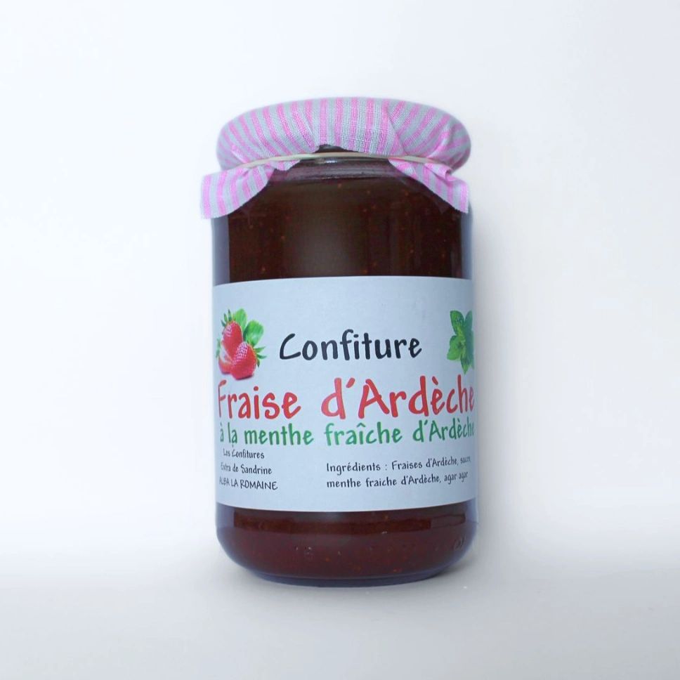 [82] Confiture Extra Fraise et Menthe d'Ardèche - 350 g