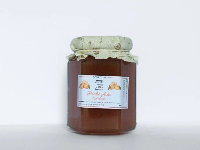 [100] Confiture Extra 100g - Pêche Plate d'Ardèche