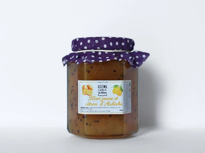 [108] Confiture Extra 100g - Kiwi Jaune d'Ardèche au Citron