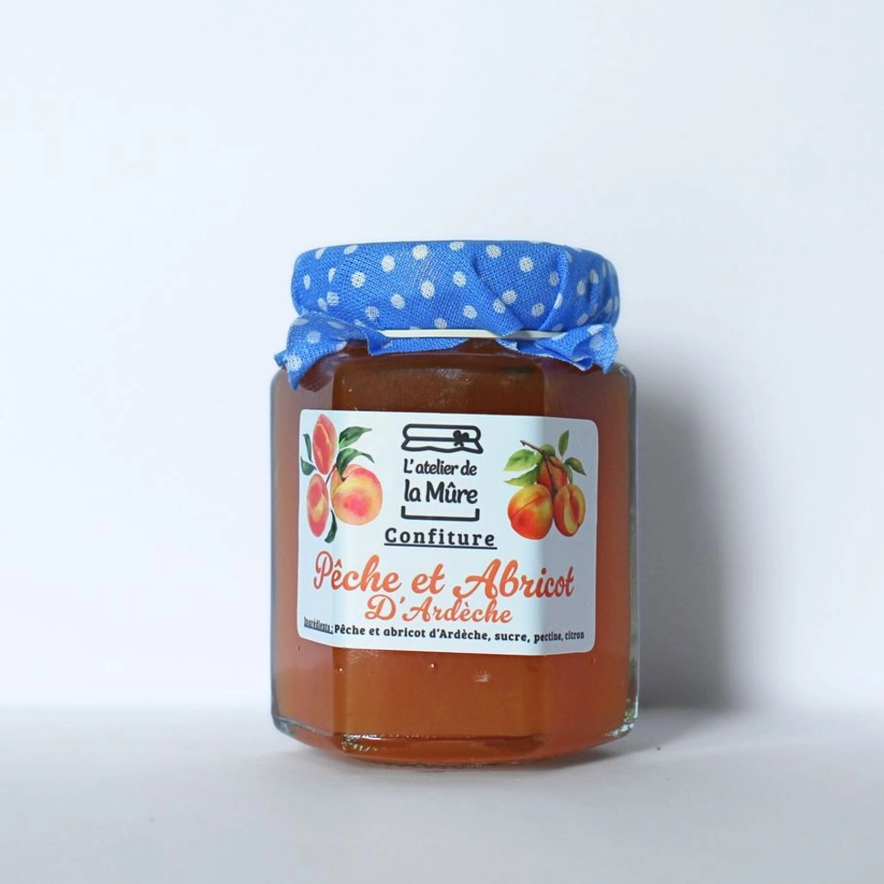 Confiture Extra Pêche et Abricot d'Ardèche - 100 g