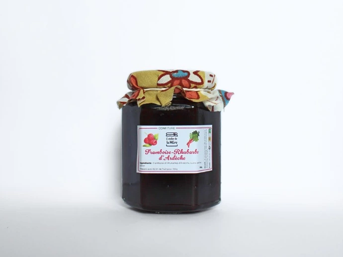 [118] Confiture Extra 100g - Framboise d'Ardèche à la Rhubarbe