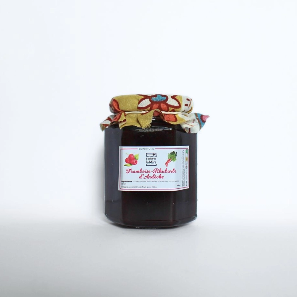 Confiture Extra Framboise d'Ardèche à la Rhubarbe - 100 g
