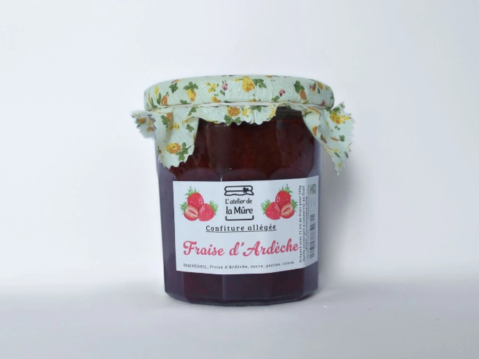 [135] Confiture Extra Allégée en sucre 350g - Fraise d'Ardèche