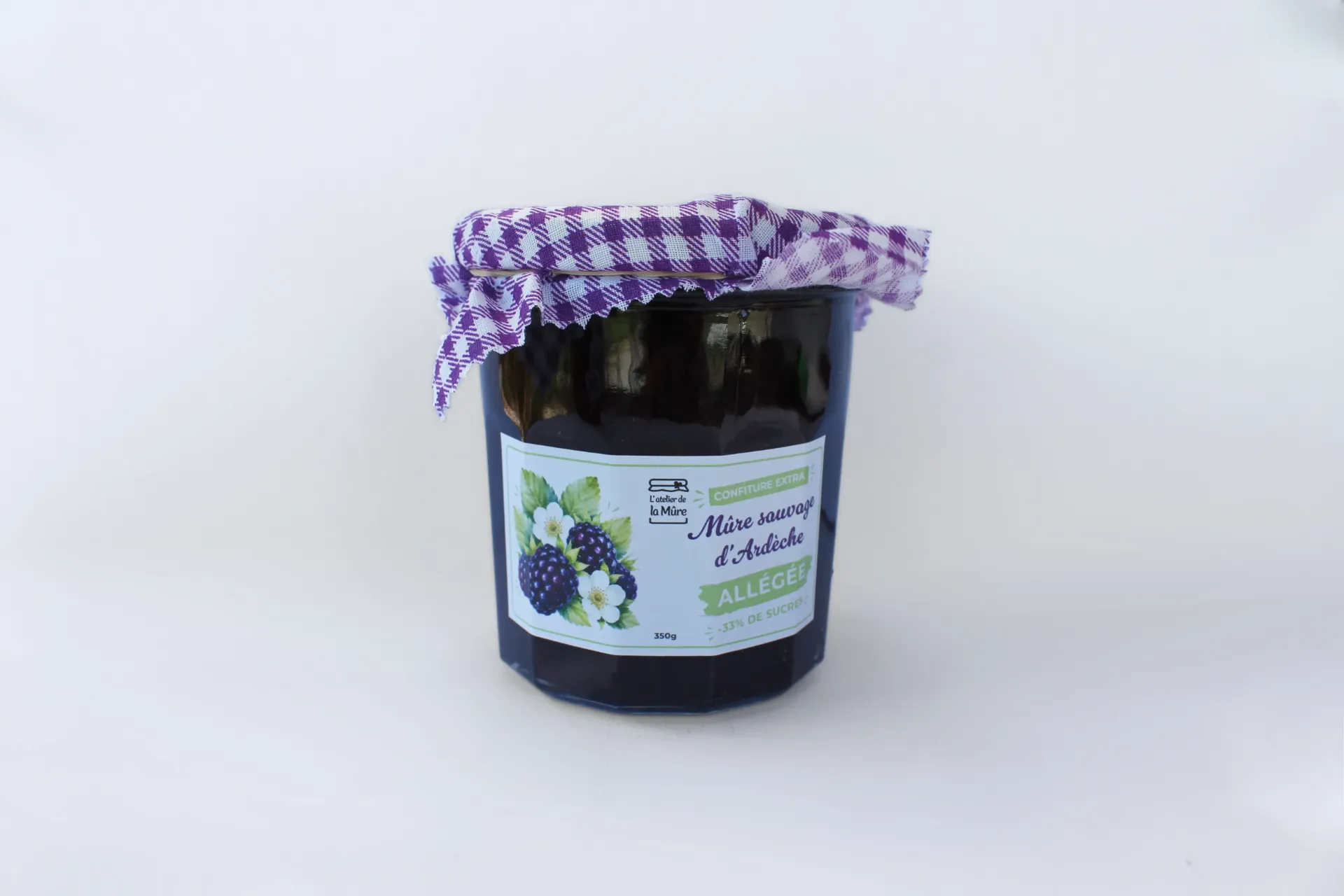 [136] Confiture Extra Allégée en sucre Mûre sauvage d'Ardèche - 350 g