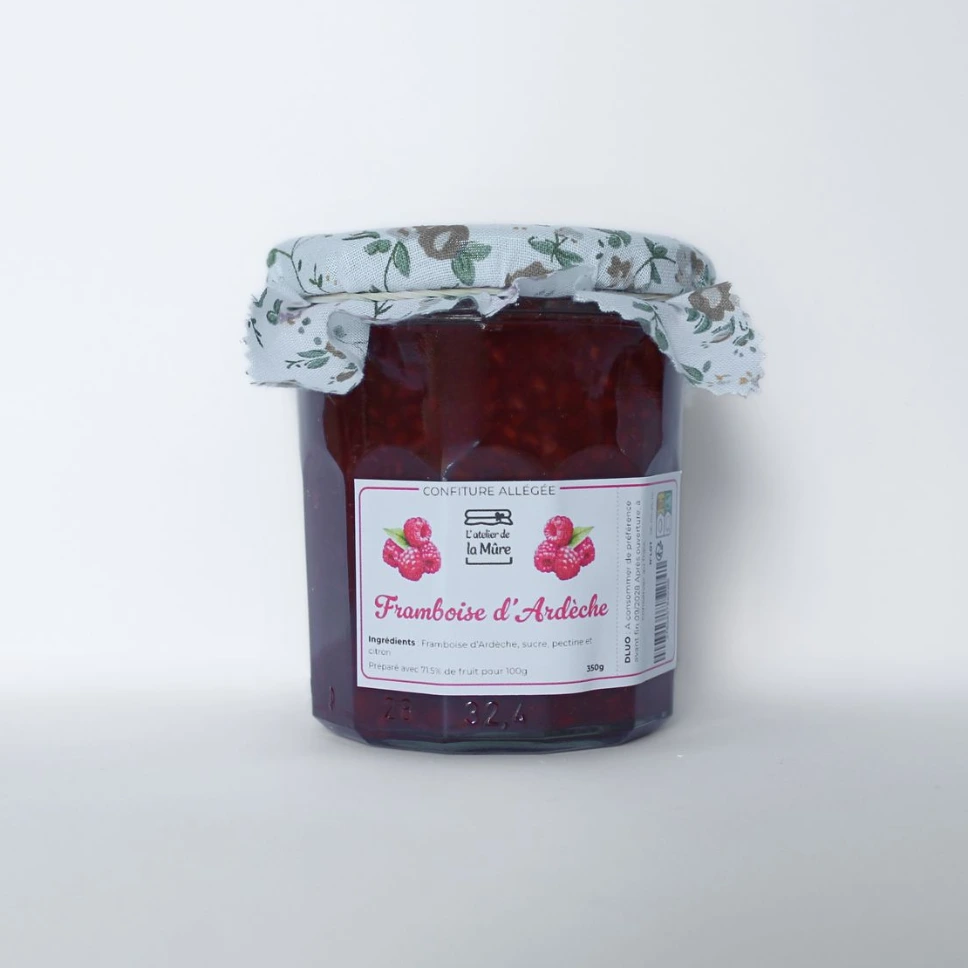 [138] Confiture Extra Allégée en sucre Framboise d'Ardèche - 350 g