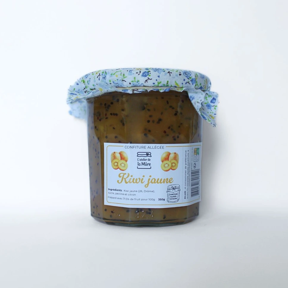 [141] Confiture Extra Allégée en sucre Kiwi Jaune d'Ardèche - 350 g