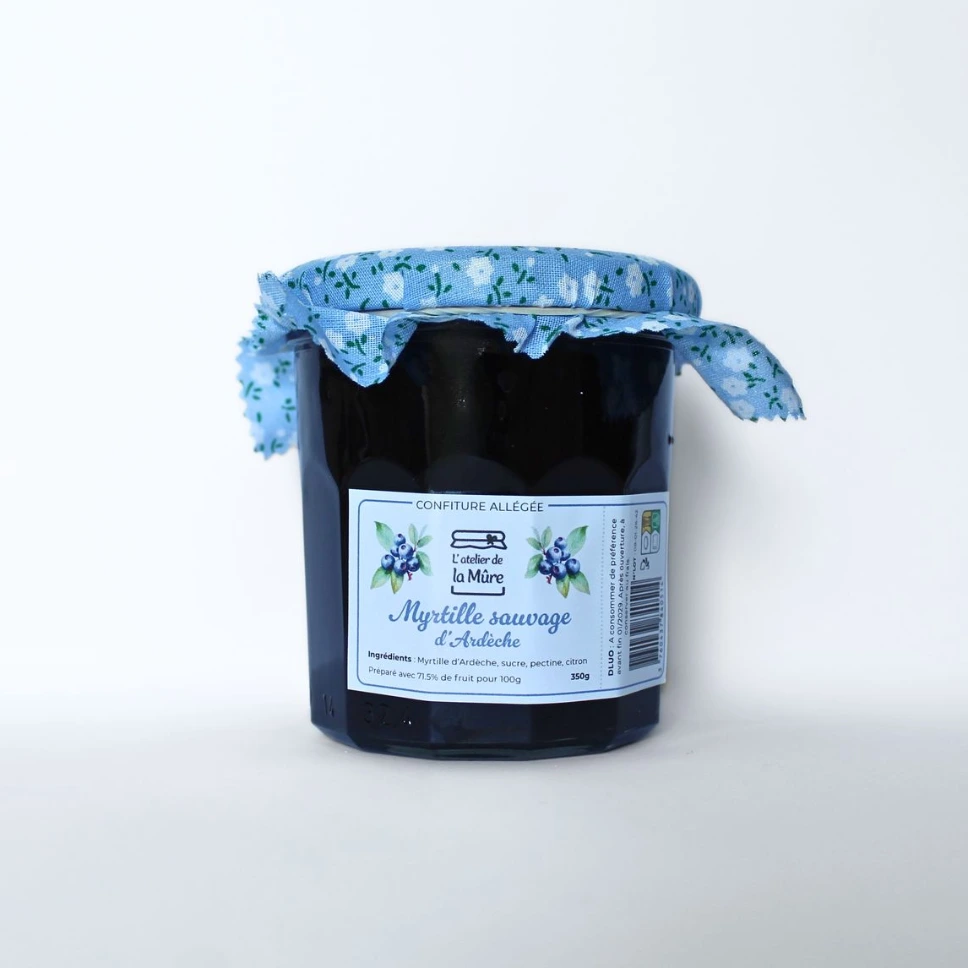 [142] Confiture Extra Allégée en sucre Myrtille sauvage d'Ardèche - 350 g
