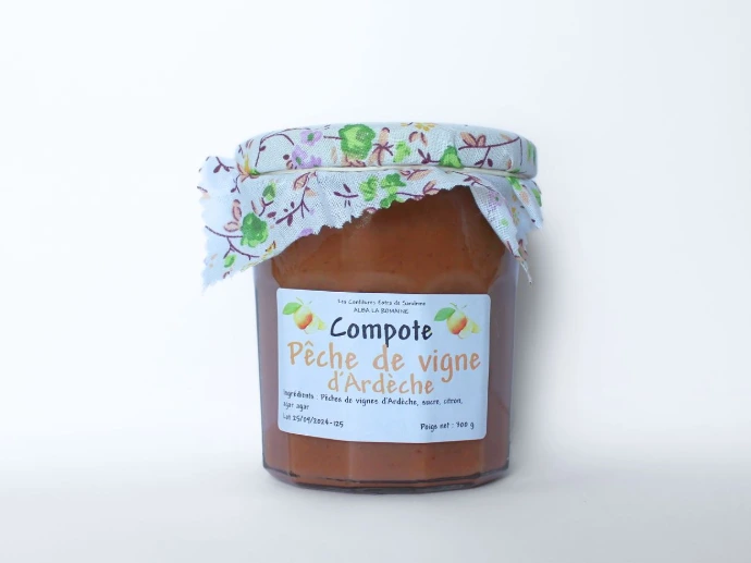 [146] Compote 350g - Pêche de Vigne d'Ardèche