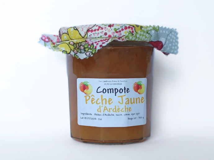 [148] Compote 350g - Pêche Jaune d'Ardèche