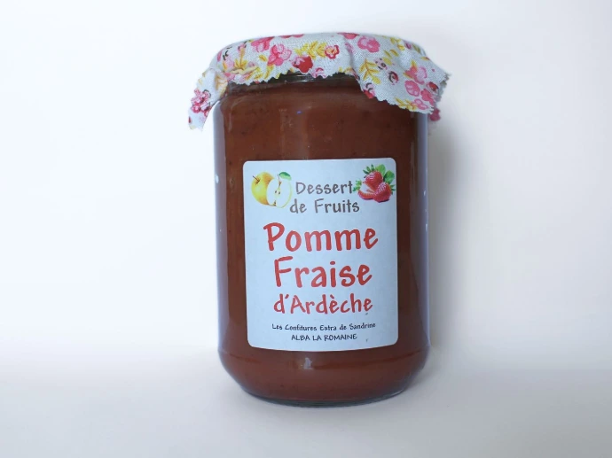 [149] Compote 690g - Pomme et Fraise d'Ardèche