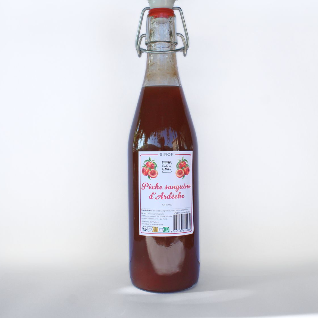 Sirop Pêche Sanguine d'Ardèche - 50 cl