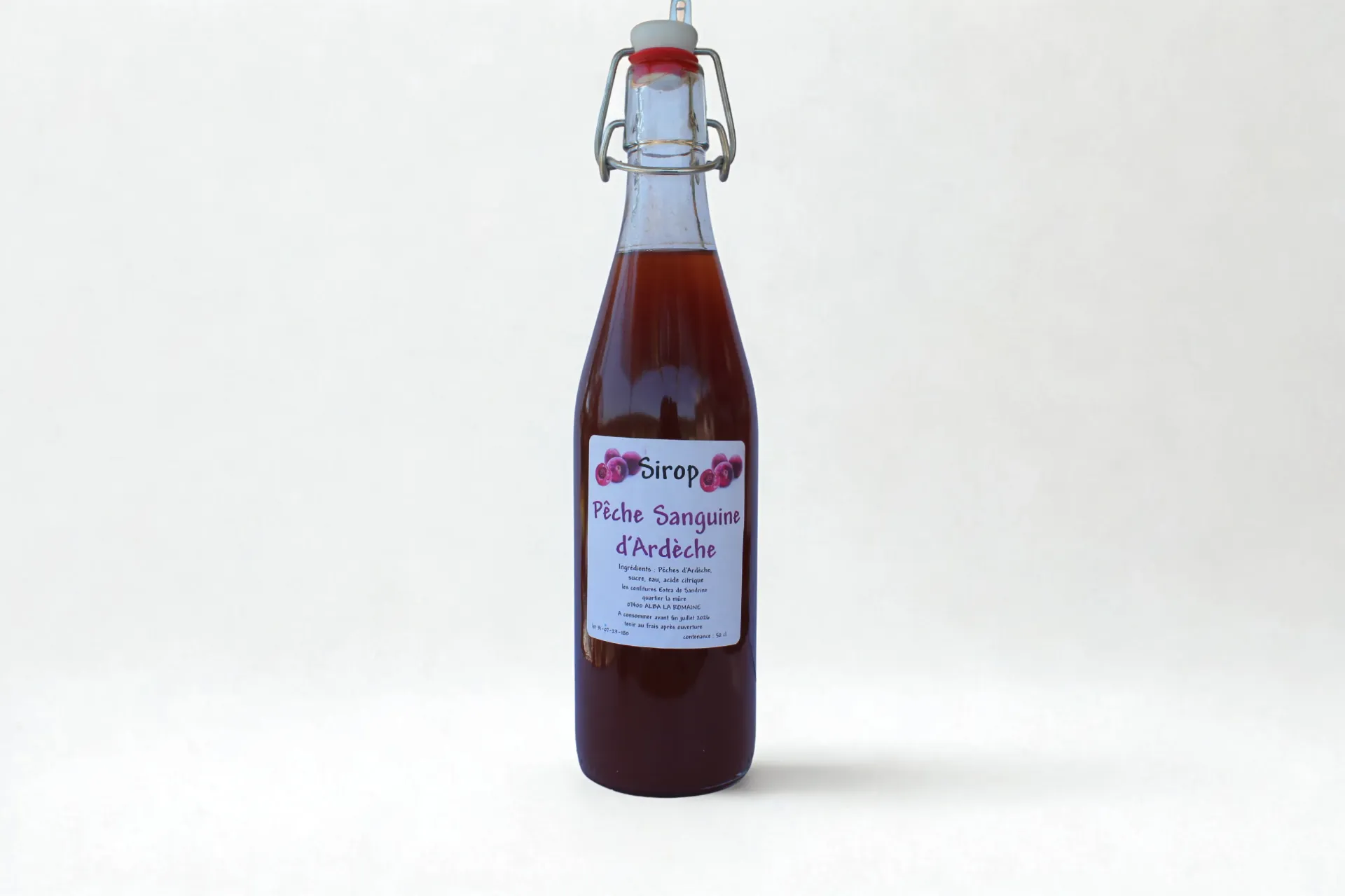 Sirop Pêche Sanguine d'Ardèche - 50 cl