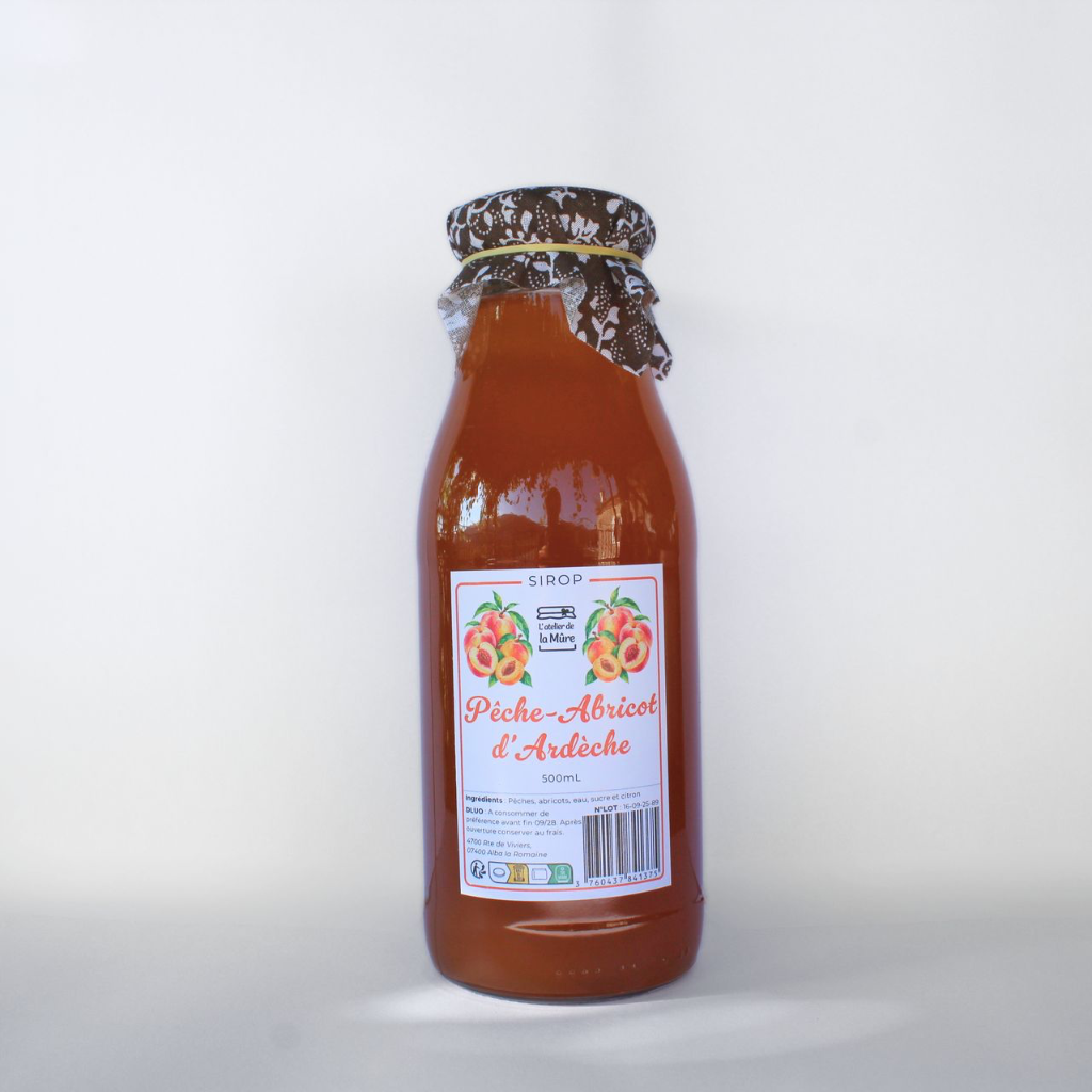 Sirop Pêche et Abricot d'Ardèche - 50 cl
