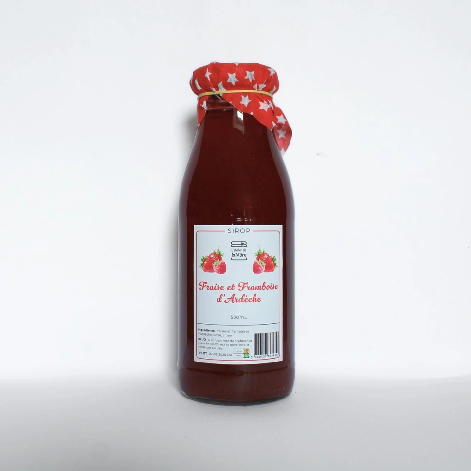 Sirop Fraise et Framboise d'Ardèche - 50 cl
