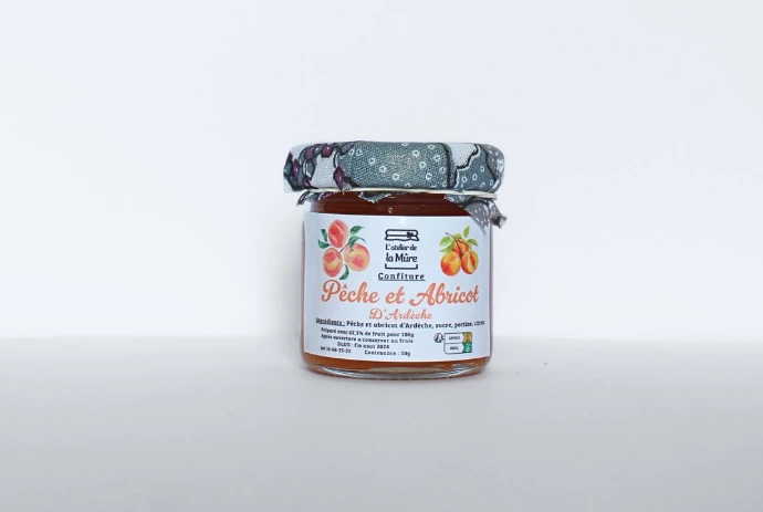 [198] Confiture 50g - Pêche et Abricot d'Ardèche