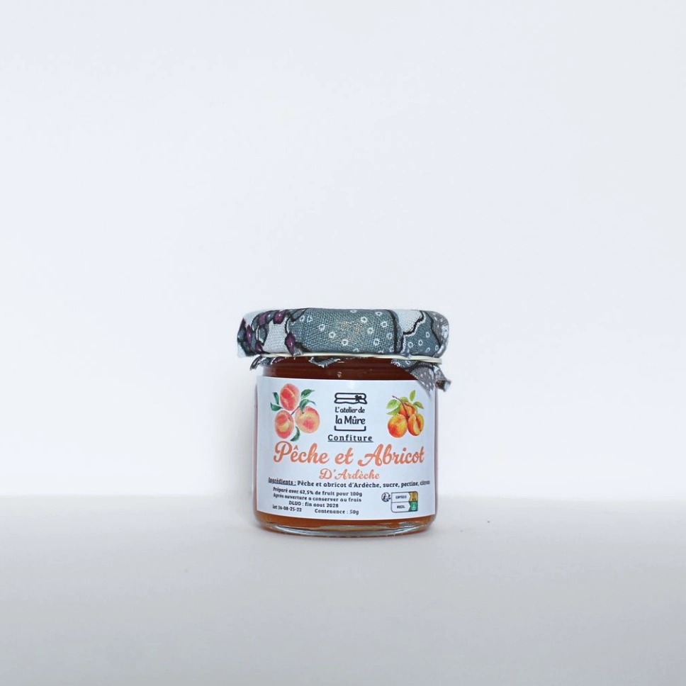 Confiture Pêche et Abricot d'Ardèche - 50 g