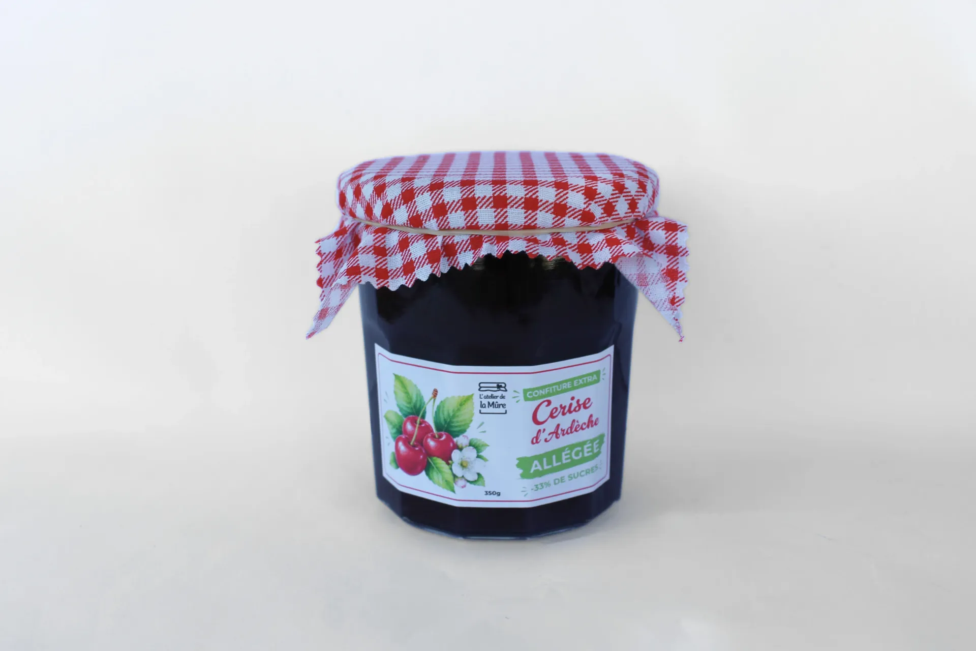[207] Confiture Extra Allégée en sucre Cerise d'Ardèche - 350 g