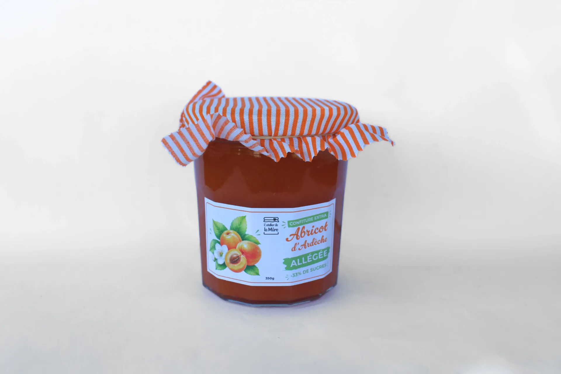 Confiture Extra Allégée en sucre Abricot d'Ardèche - 350 g