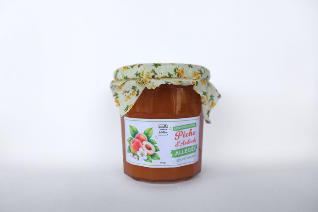 Confiture Extra Allégée en sucre Pêche d'Ardèche - 350 g