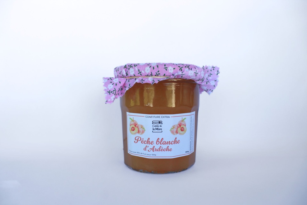 [2] Confiture Extra Pêche Blanche d'Ardèche - 350 g