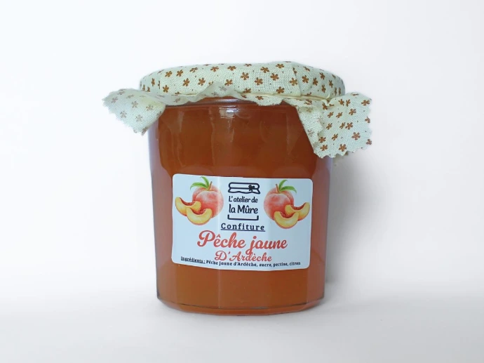 [12] Confiture Extra 350g - Pêche Jaune d'Ardèche