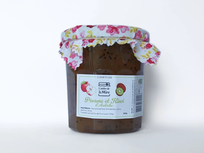[13] Confiture Extra 350g - Pomme et Kiwi d'Ardèche