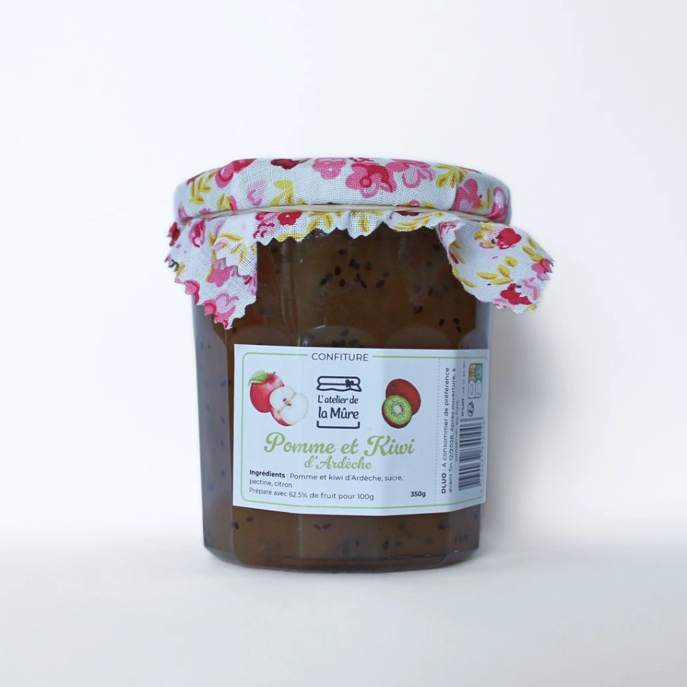 Confiture Extra Pomme et Kiwi d'Ardèche - 350 g