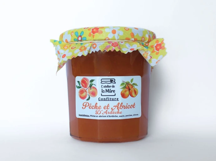 [18] Confiture Extra 350g - Pêche et Abricot d'Ardèche