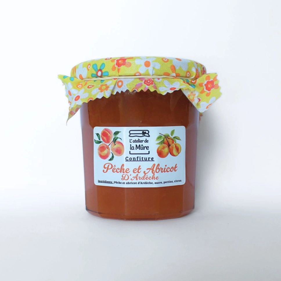 Confiture Extra Pêche et Abricot d'Ardèche - 350 g