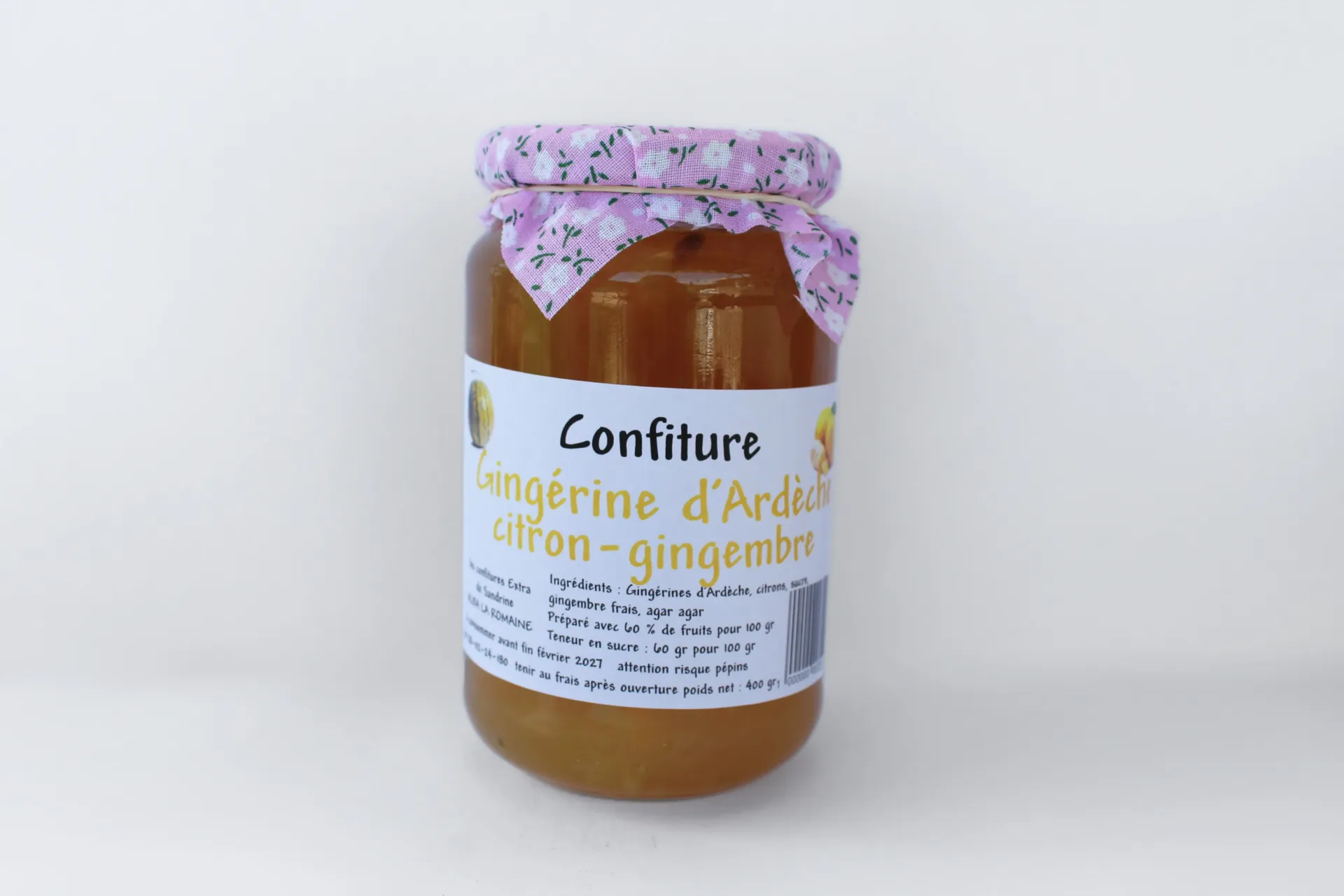 [27] Confiture Extra Gingérine d'Ardèche au citron et au gingembre - 350 g