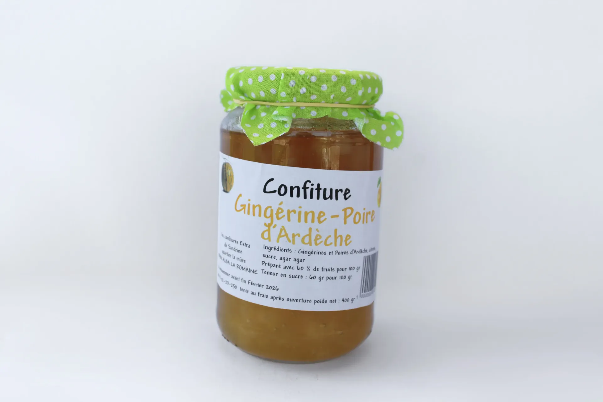 Confiture Extra Gingérine et Poire d'Ardèche - 350 g