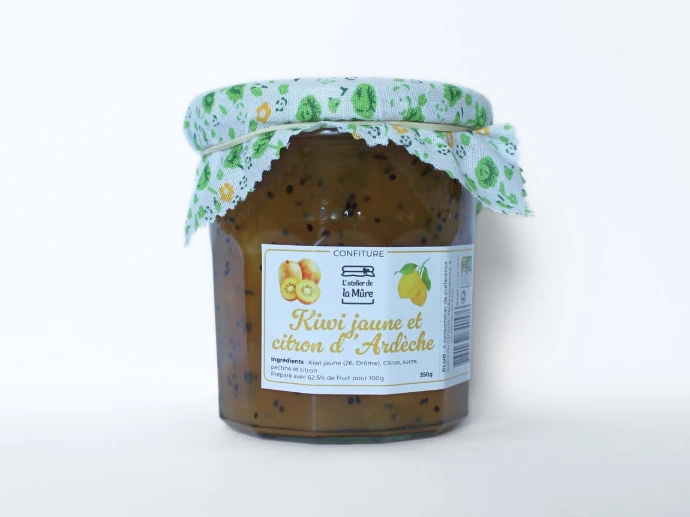 [31] Confiture Extra 350g - Kiwi Jaune d'Ardèche au citron