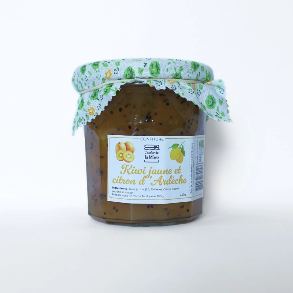 Confiture Extra Kiwi Jaune d'Ardèche au citron - 350 g