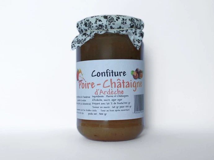 [32] Confiture Extra 350g - Poire et Châtaigne d'Ardèche